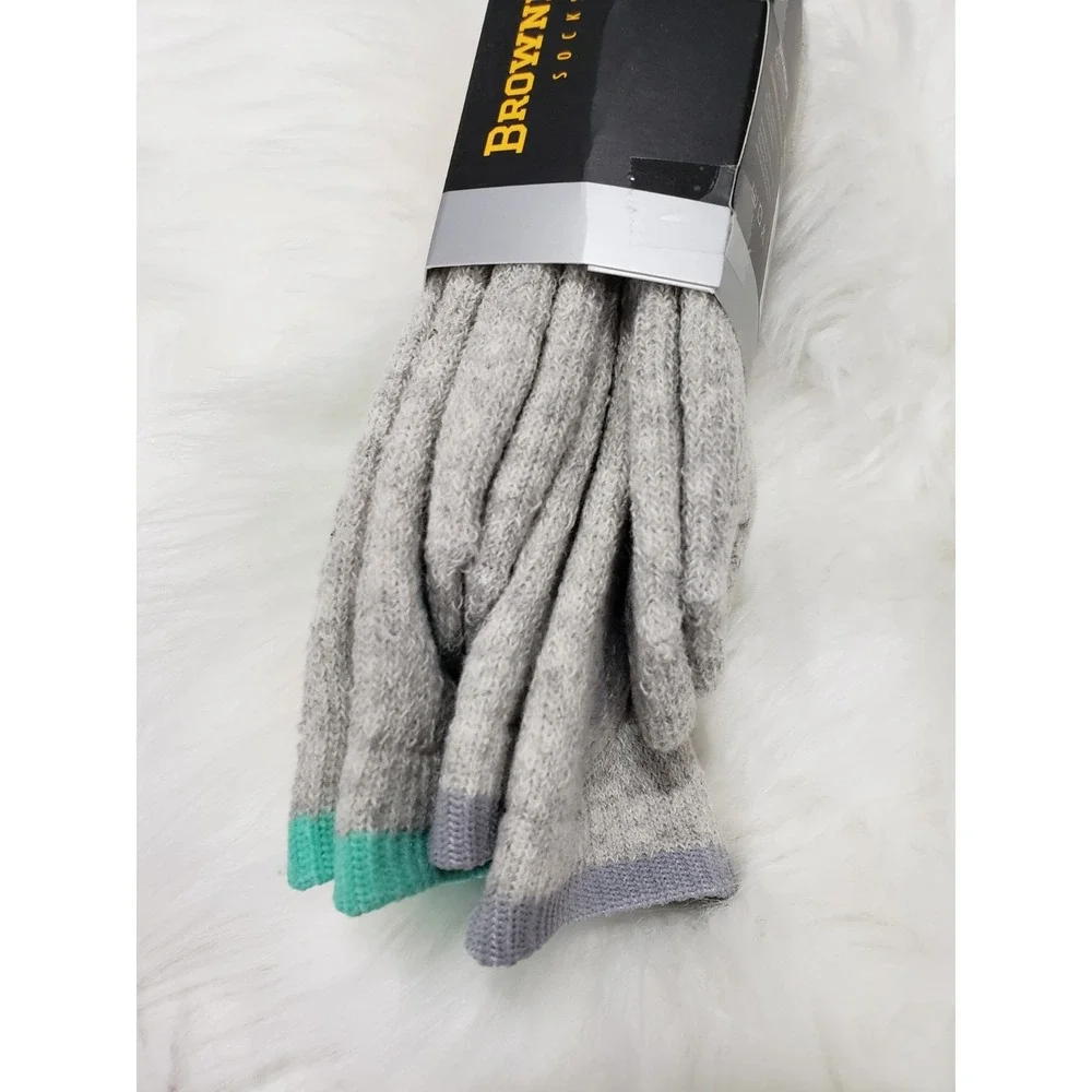 2 Pairs Browning Women's - Medium - Heavyweight Wool Blend Socks Gray Aqua